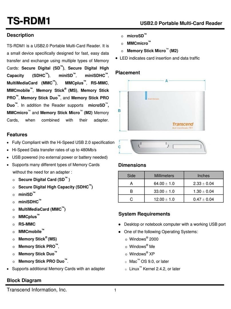 Transcend TS-RDM1 User manual Transcend TS-RDM1 User manual
