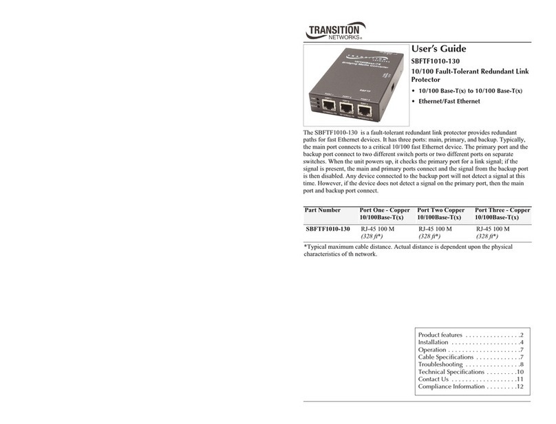 Transition Networks SBFTF1010-130 user guide Transition Networks SBFTF1010-130 user guide