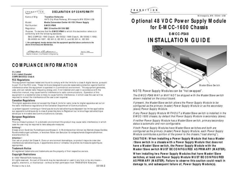 Transition Networks E-MCC-1600 User manual