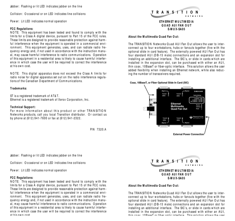 Transition Networks E-MUX-SA05 User manual