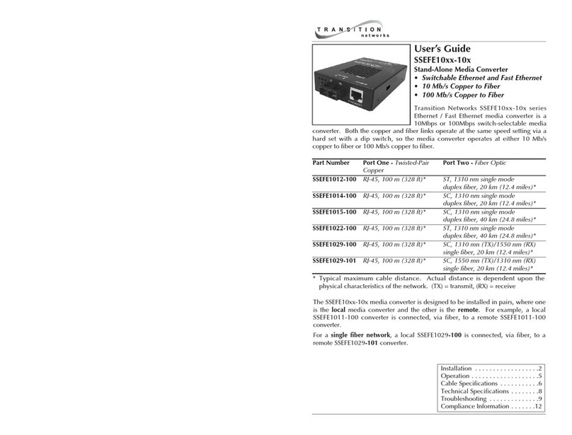 Transition Networks SWITCHABLE ETHERNET AND FAST ETHERNET... User manual