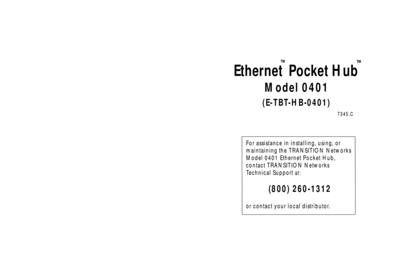 Transition Networks ETHERNET POCKET HUB 401 user manual
