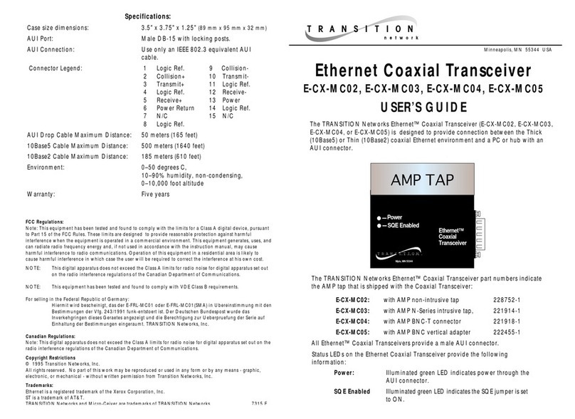 Transition Networks E-CX-MC02 User manual