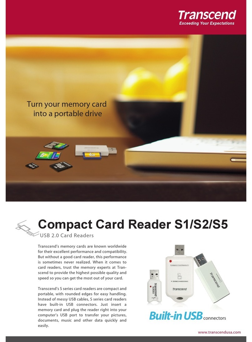 Transcend Compact Card Reader S1 Specification sheet