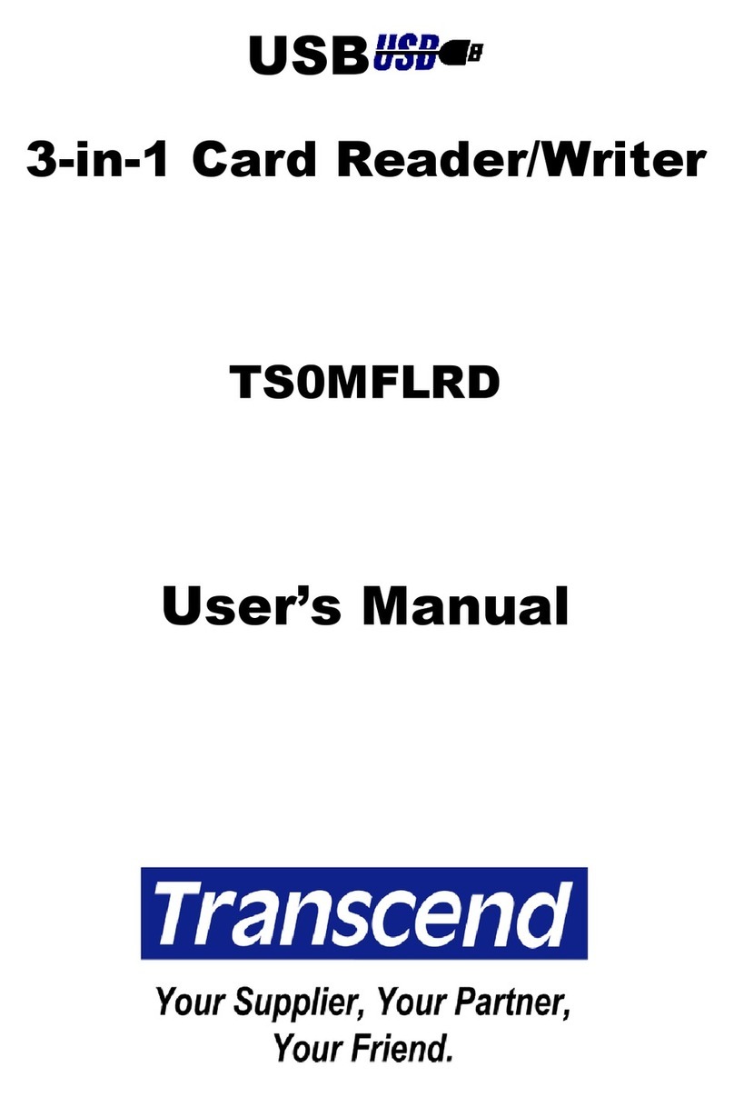 Transcend 3-in-1 Card Reader/Writer TS0MFLRD User manual Transcend 3-in-1 Card Reader/Writer TS0MFLRD User manual