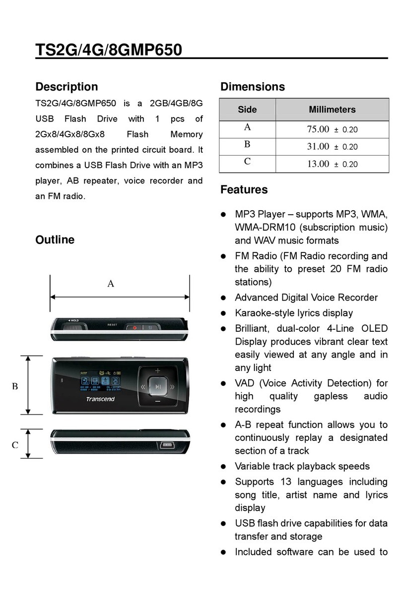 Transcend Tsonic 650 8GB User manual