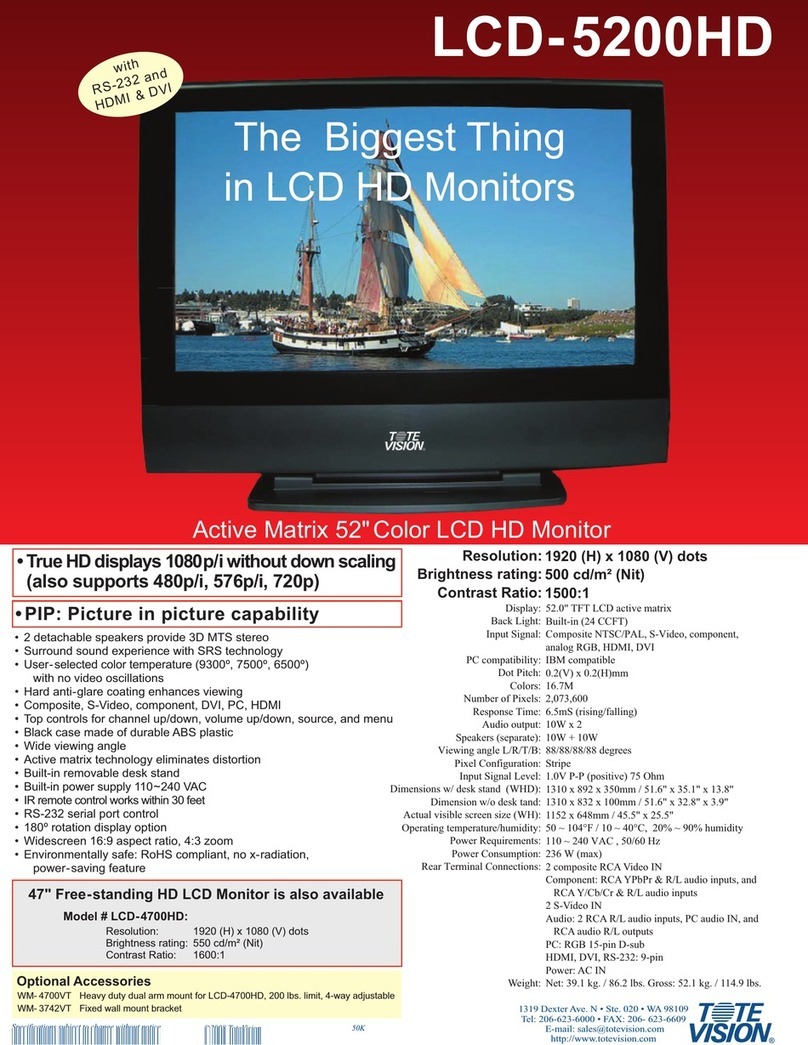 Totevision LCD-5200HD User manual