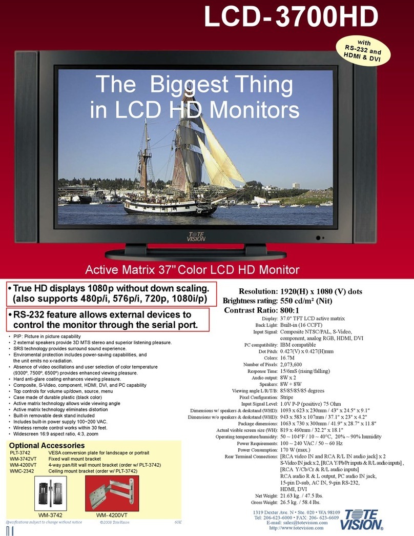 Totevision LCD-3700HD User manual