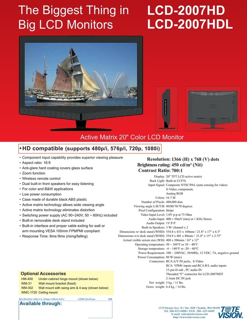 Totevision LCD-2007HD User manual