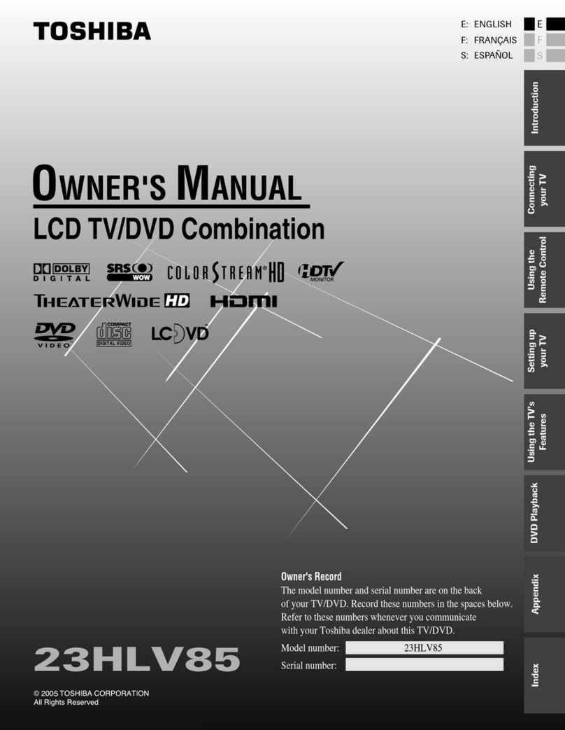 Toshiba 23HLV85 - 23" LCD TV owner's manual