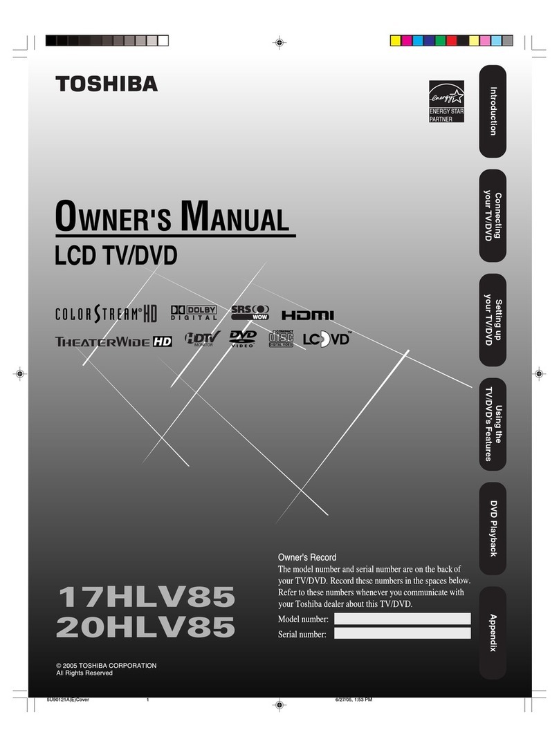 Toshiba 17HLV85 owner's manual
