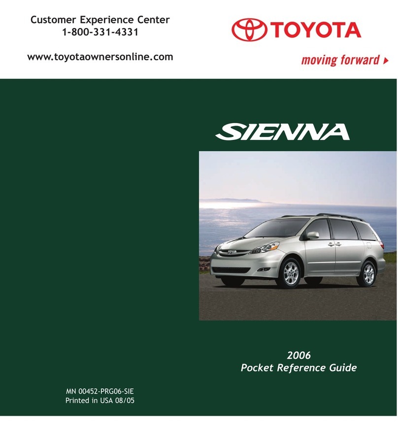Toyota SIENNA MN 00452-PRG06-SIE Pocket reference guide