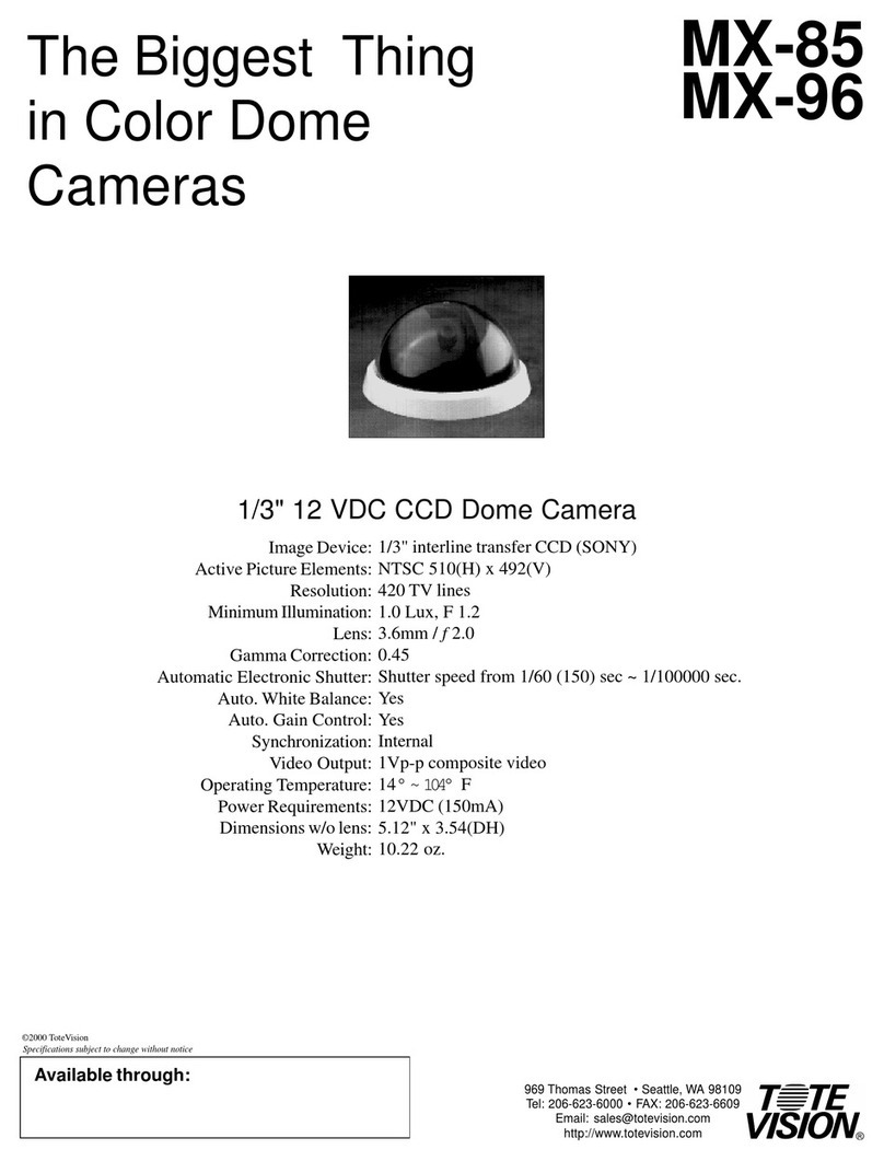 Totevision MX-85 Specification sheet
