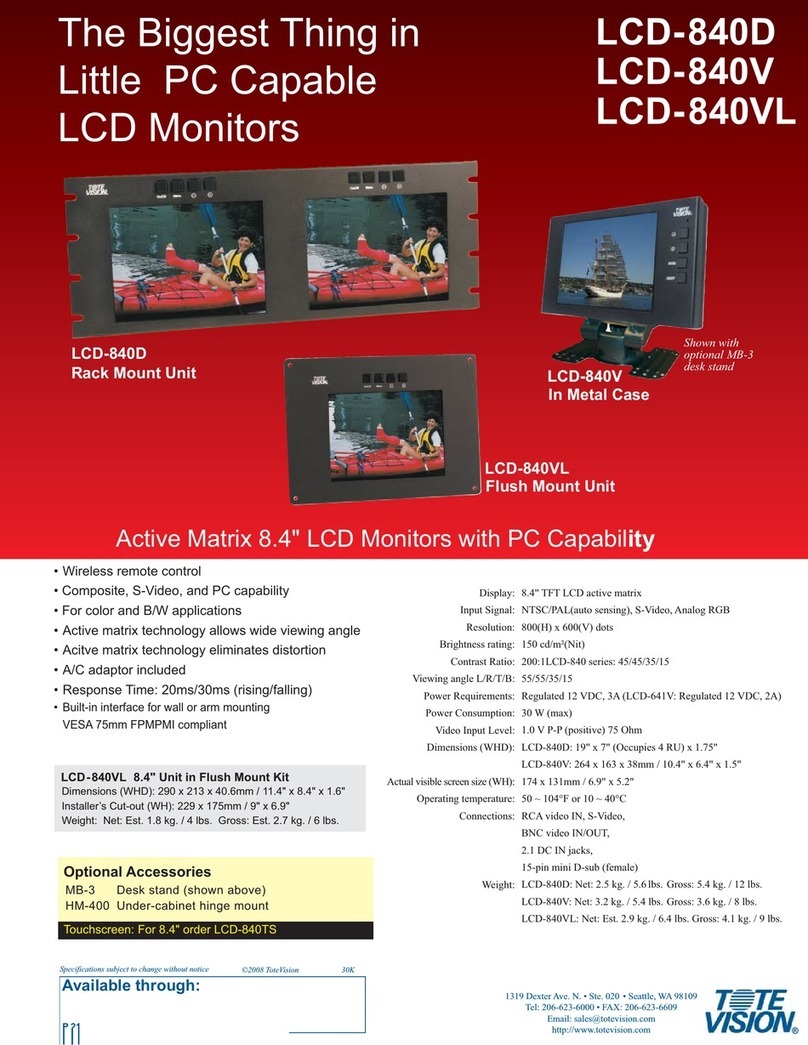 Totevision LCD-840D User manual