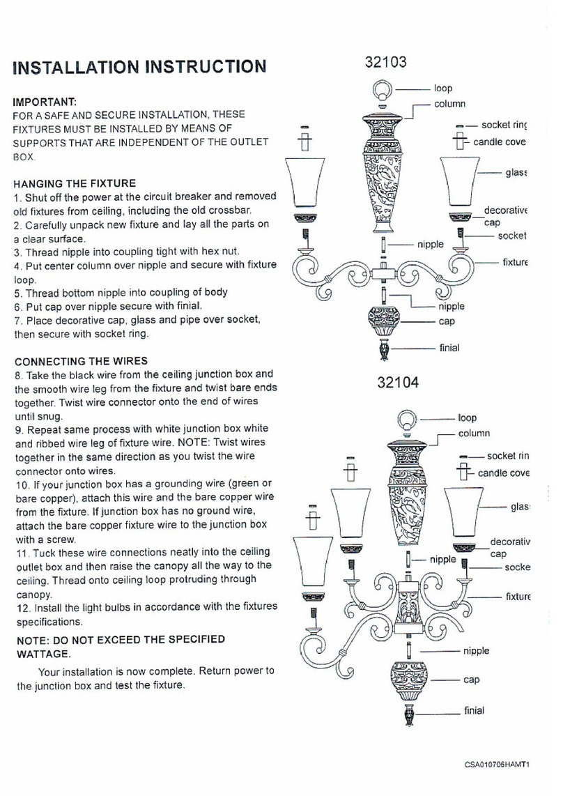 Triarch 32103 installation instructions