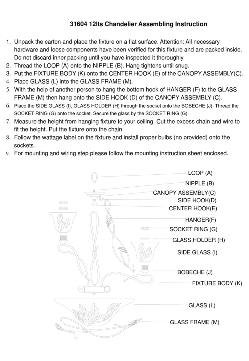 Triarch 31604 12lts Chandelier Assembly instruction