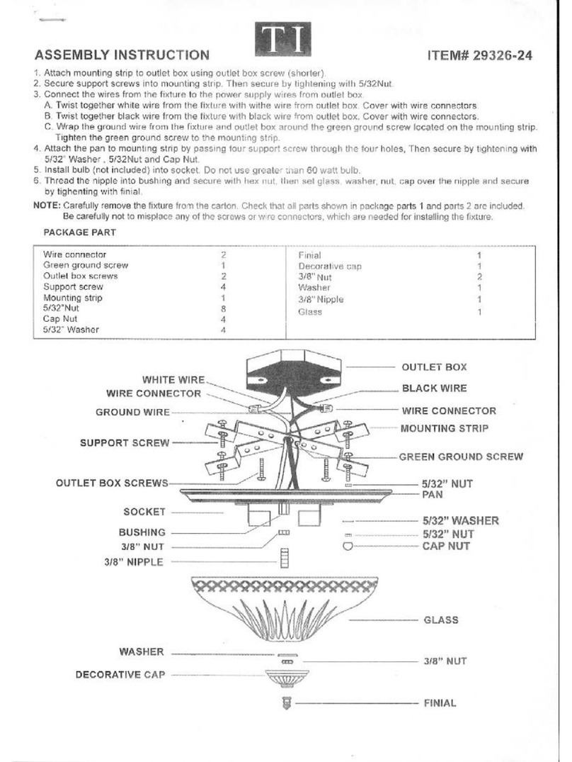 Triarch Indoor Lighting 29326-24 User manual Triarch Indoor Lighting 29326-24 User manual