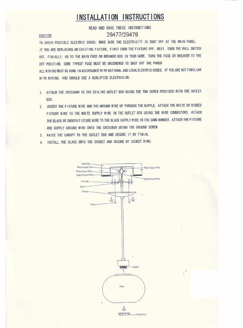 Triarch Indoor Lighting 29477 User manual