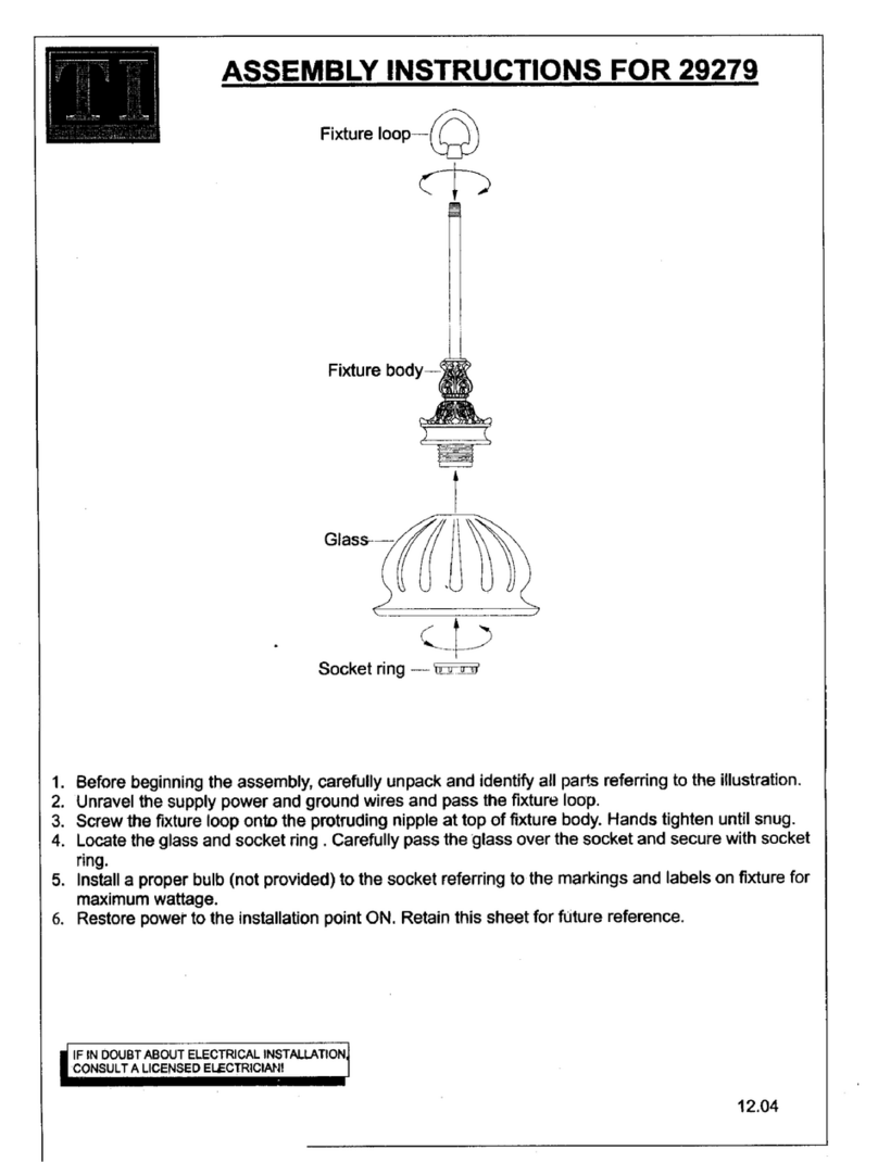 Triarch Indoor Lighting 29279 Assembly instructions