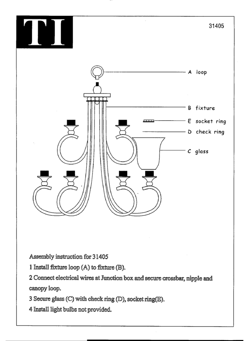 Triarch Indoor Lighting 31405 User manual Triarch Indoor Lighting 31405 User manual
