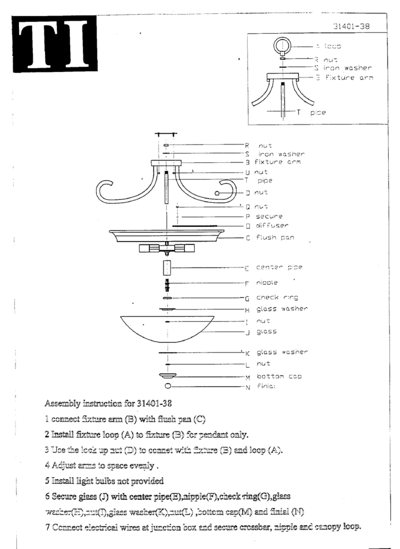 Triarch Indoor Lighting 31401-38 Assembly instruction Triarch Indoor Lighting 31401-38 Assembly instruction