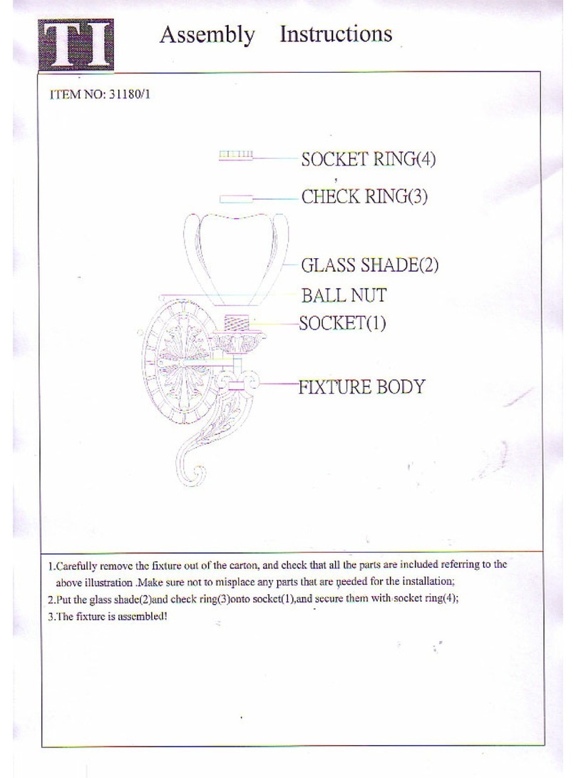 Triarch Indoor Lighting 31180/1 User manual Triarch Indoor Lighting 31180/1 User manual