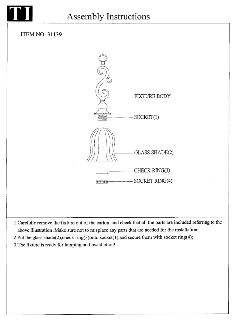Triarch Indoor Lighting 31139 User manual Triarch Indoor Lighting 31139 User manual