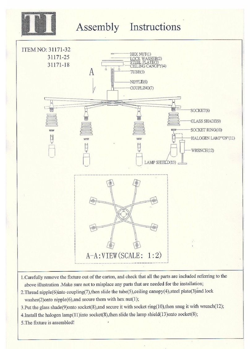 Triarch Indoor Lighting 31171-18 Assembly instructions