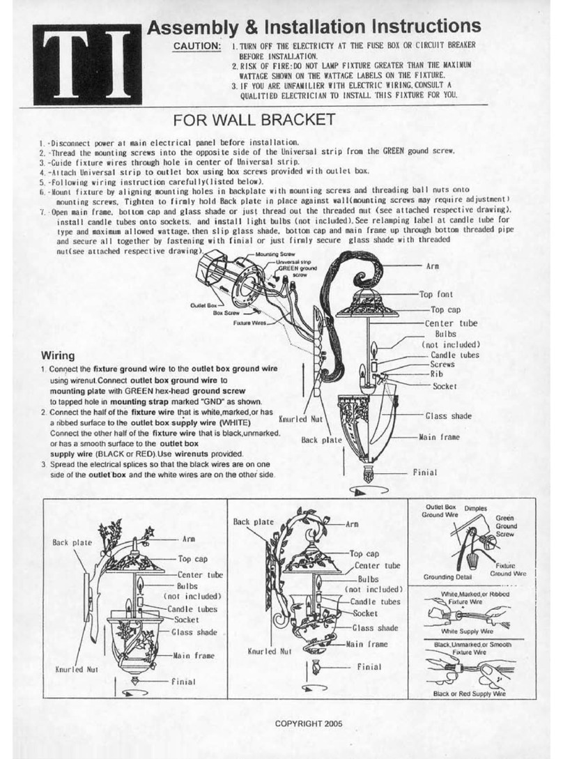 Triarch 75161 Assembly and installation instructions