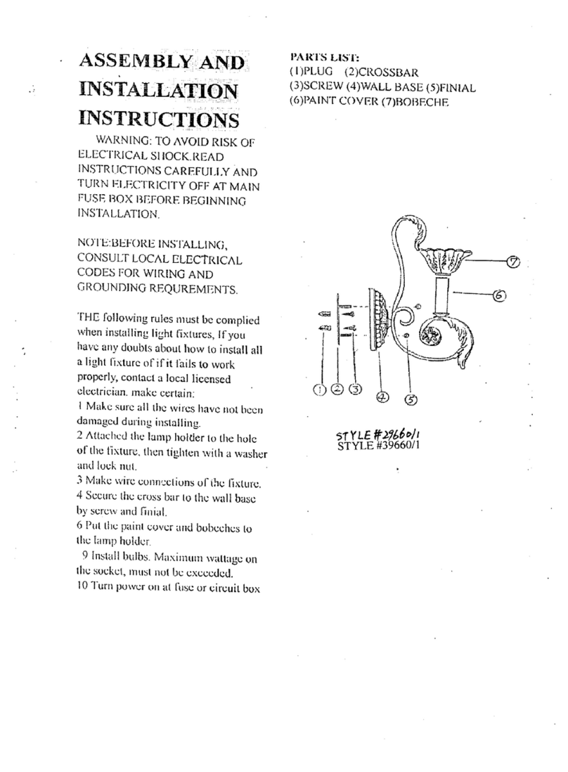 Triarch 39660/1 Assembly and installation instructions