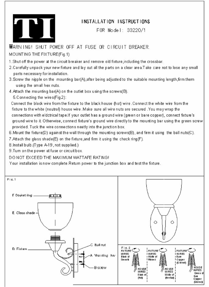 Triarch 33220/1 installation instructions Triarch 33220/1 installation instructions