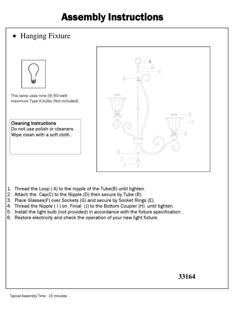 Triarch Hanging Fixture 33164 Assembly instructions