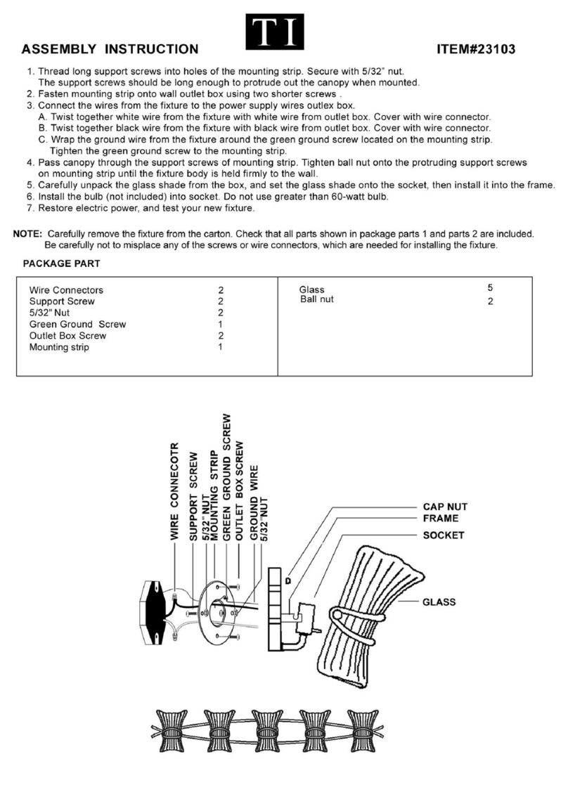 Triarch Indoor Lighting 23103 User manual