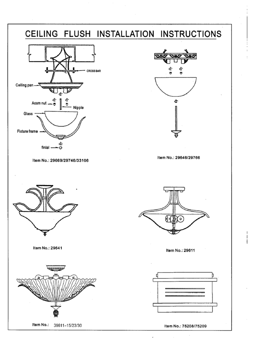 Triarch Ceiling Flush installation instructions