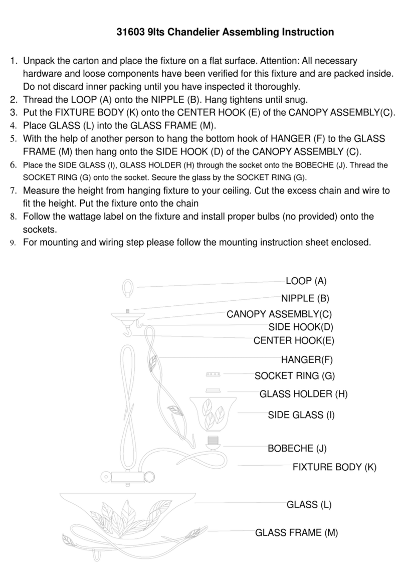 Triarch 9lts Chandelier 31603 User manual