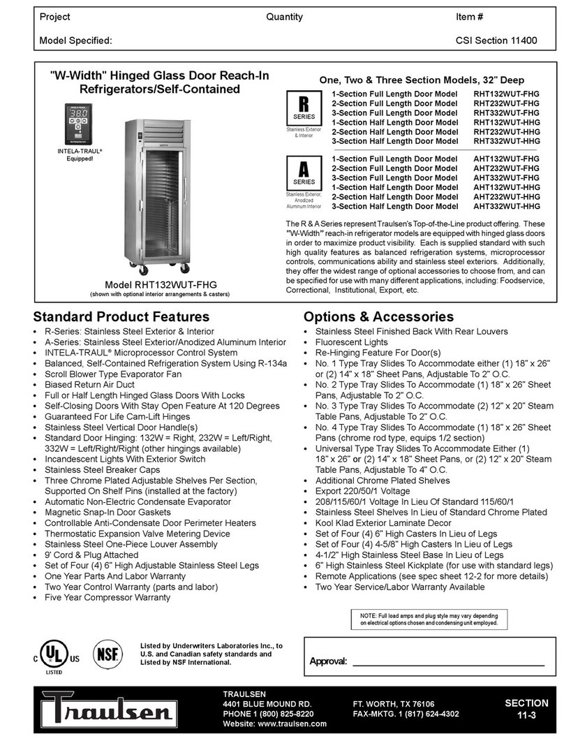 Traulsen TR35827 Specification sheet