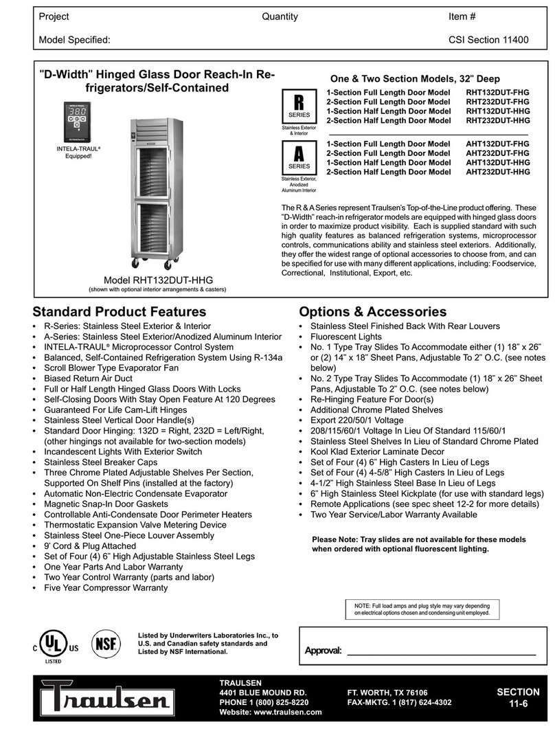 Traulsen TR35832 Specification sheet