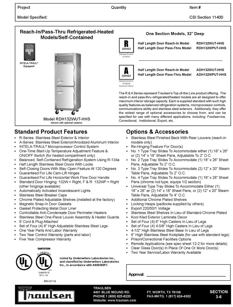 Traulsen TR35784 User manual