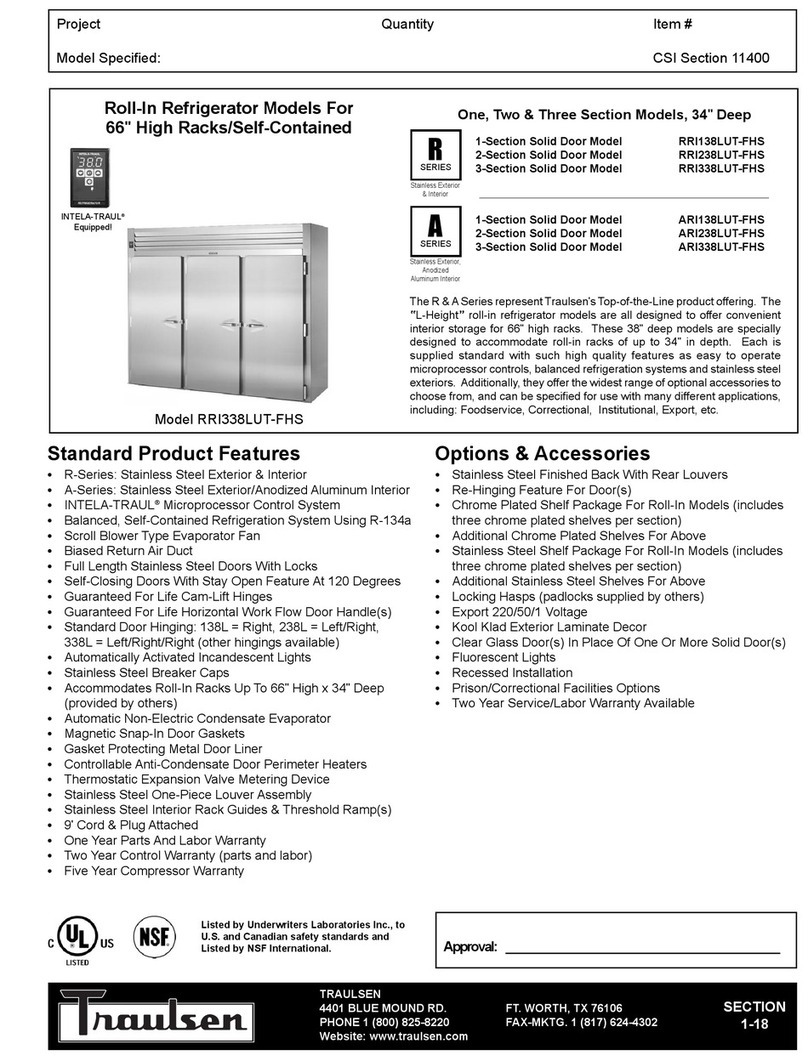 Traulsen TR35772 User manual