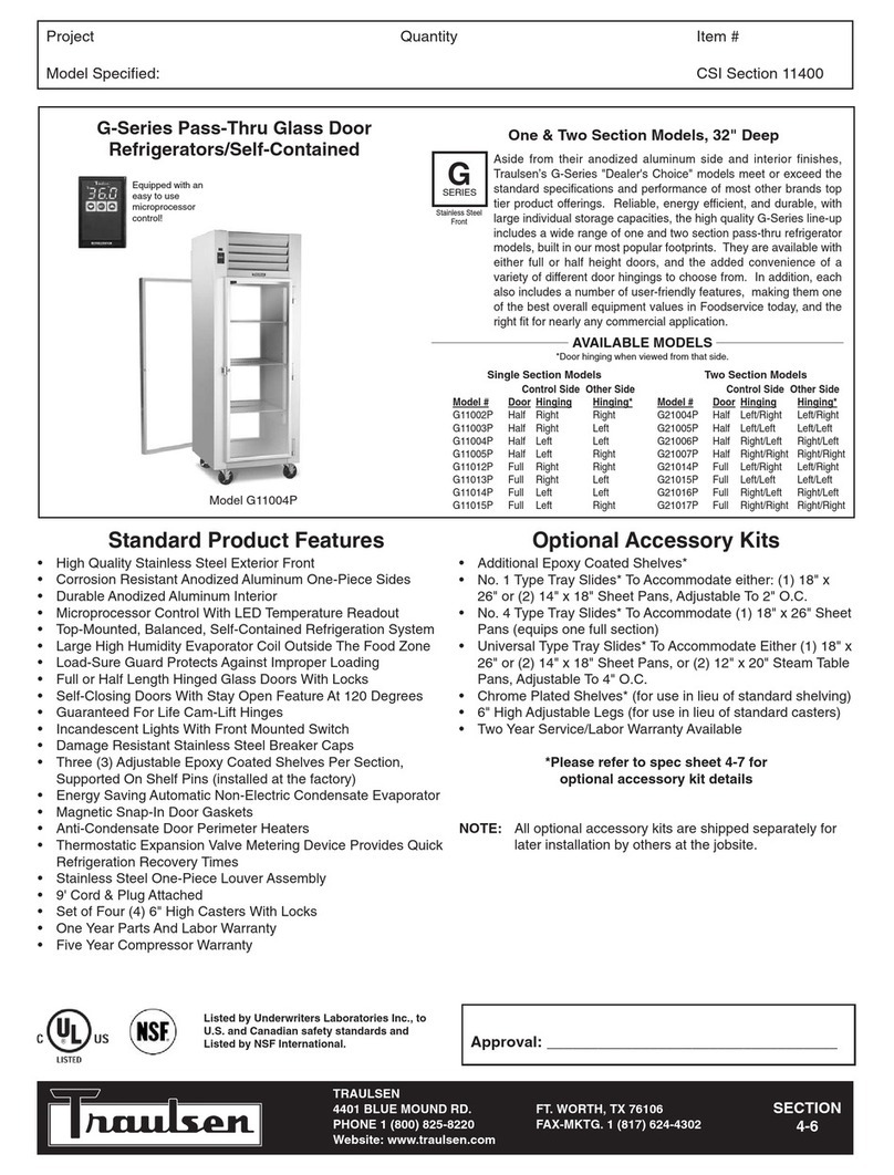 Traulsen TR35786 User manual