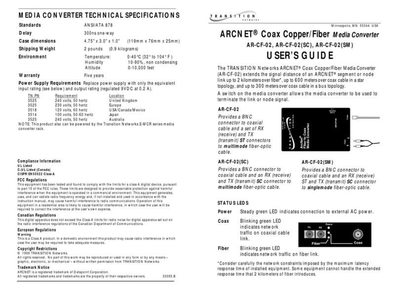 Transition Networks ARCNET AR-CF-02 user guide