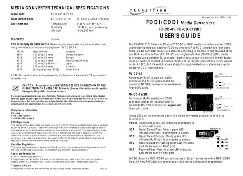 Transition Networks FD-CD-01 User manual