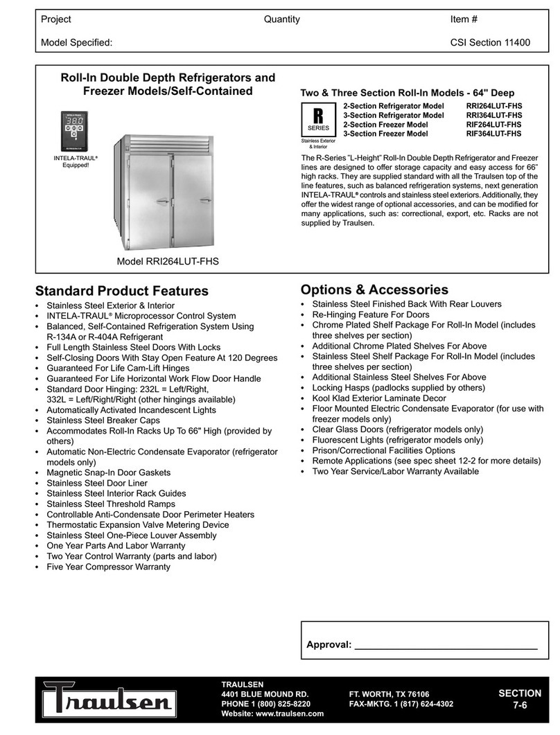 Traulsen RR1264LUT-FHS User manual