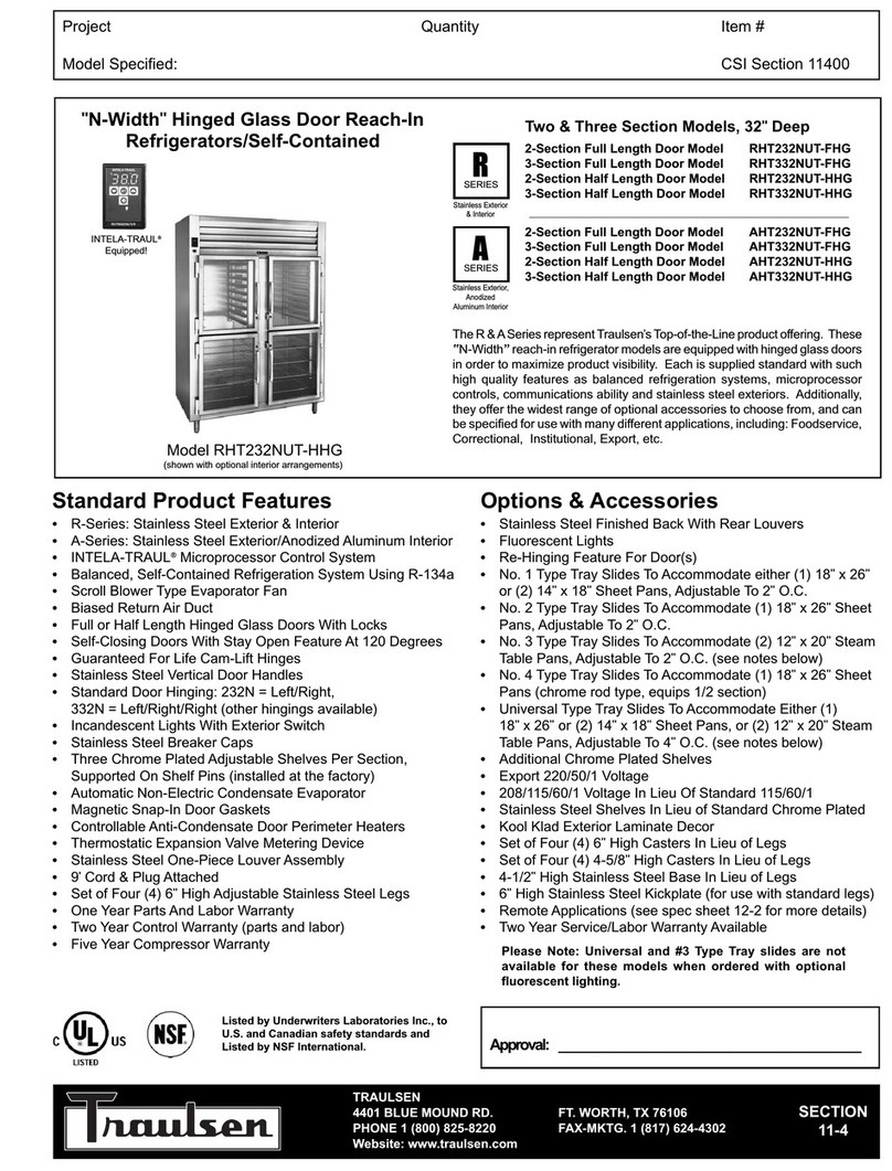 Traulsen RHT232NUT-HHG User manual