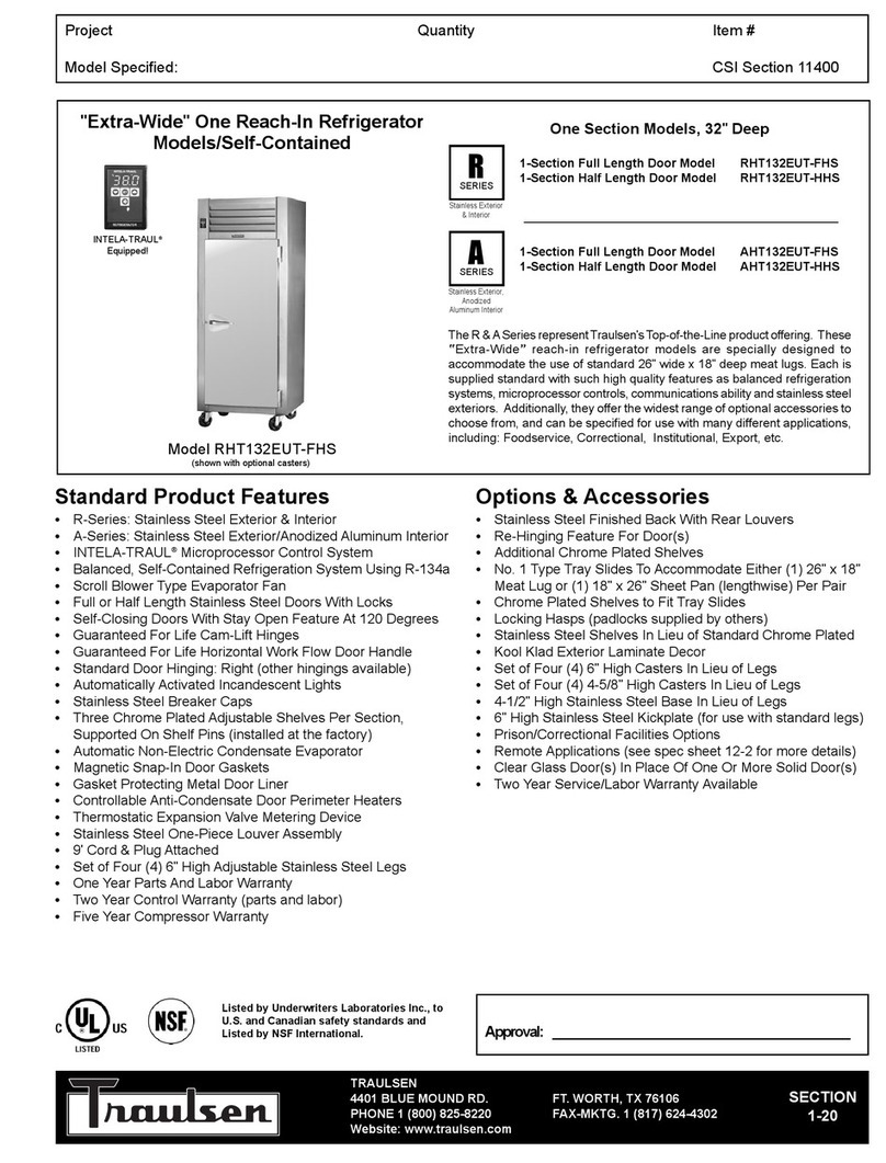 Traulsen RHT132EUT-FHS User manual