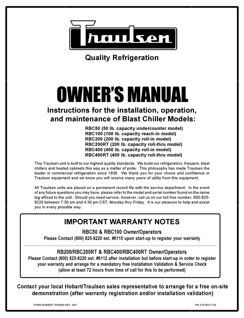 Traulsen KROGER RBC200 User manual