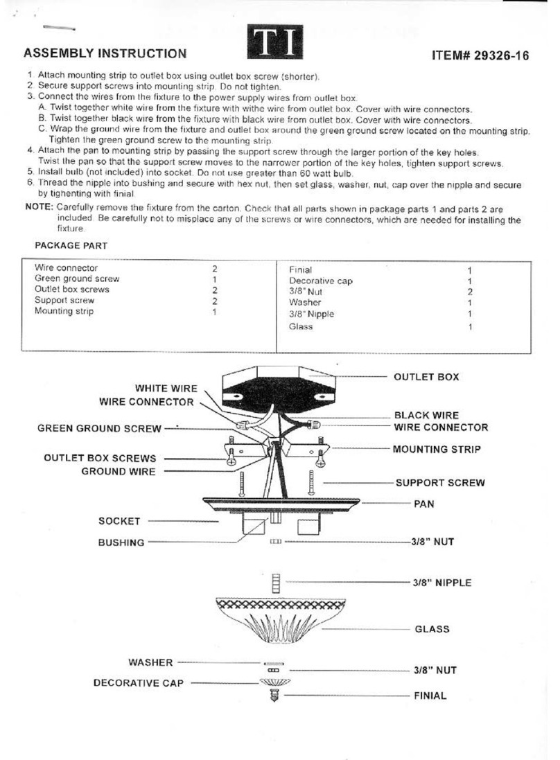 Triarch 29326-16 Assembly instruction