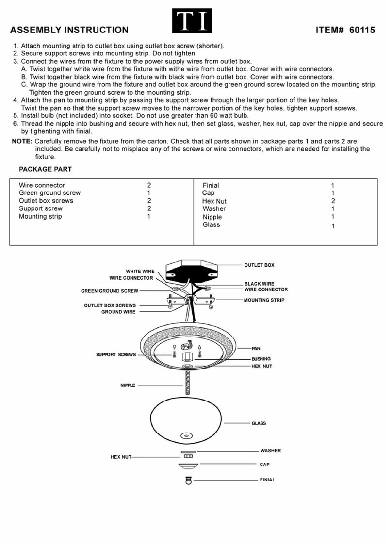 Triarch Indoor Lighting 60115 User manual Triarch Indoor Lighting 60115 User manual