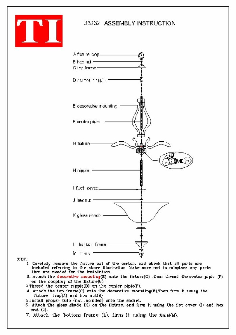 Triarch Indoor Lighting 33232 Assembly instruction