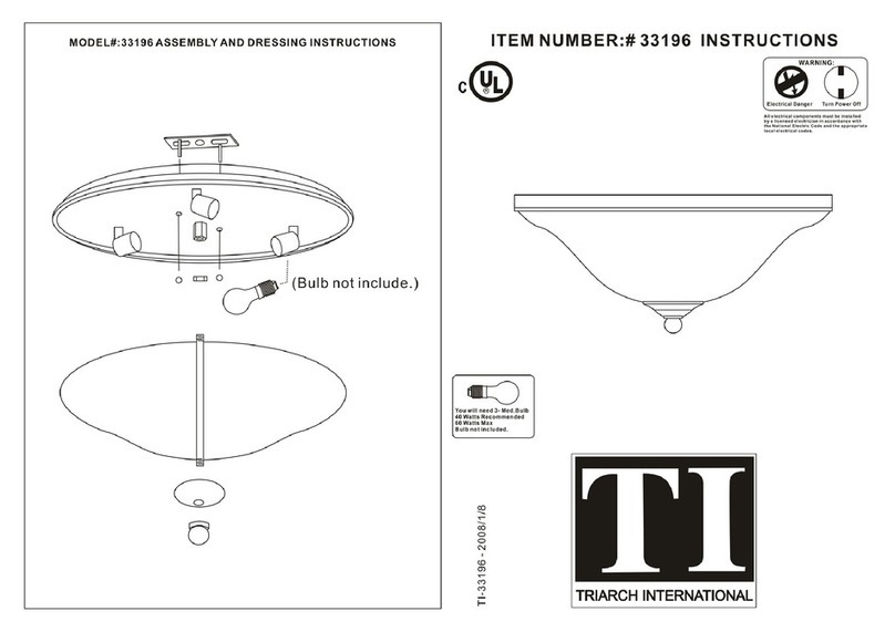 Triarch Indoor Lighting 33196 instructions Triarch Indoor Lighting 33196 instructions